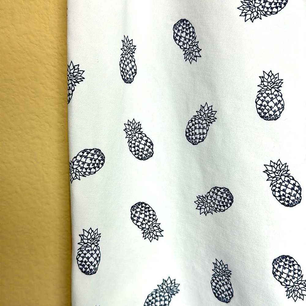 Talbots The Perfect Crop Pineapple Crop Pants White Size 10P Coastal Resort